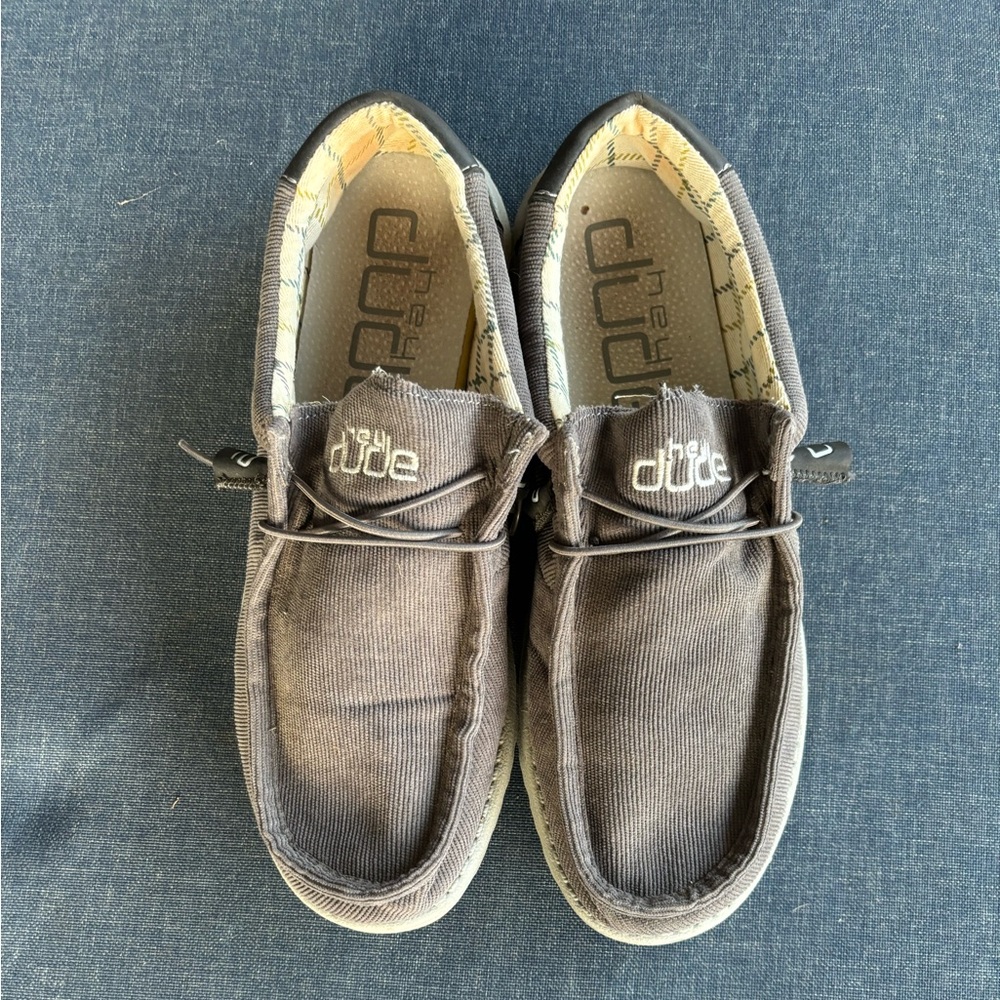Hey Dude Wally Slip Ons Corduroy Dark Gray Size US 11 Mens 110063081